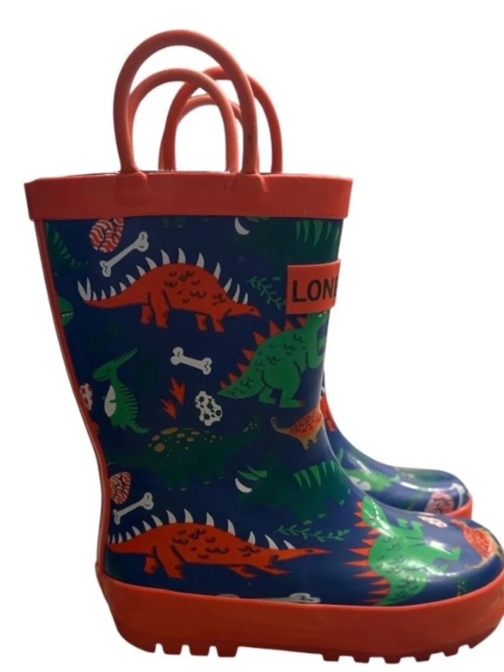Lone Cone Dinosaur Rain Boots Kids Size US 7 / EU 24 Waterproof Rubber Rainwear